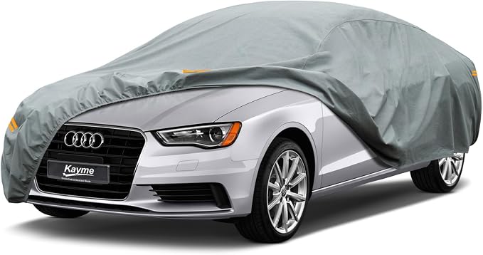 Kayme Heavy Duty Car Cover Custom Fit Audi A3 Sedan Waterproof All Weather for Automobiles, Full Exterior Covers Sun Rain UV Protection.（Deliver About 3-10 Days）