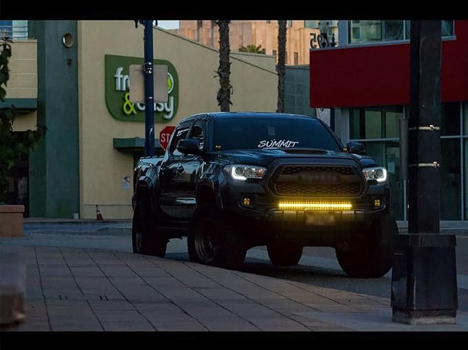 LASFIT 12 inch Amber LED Light Bar, Single Row, Off Road, IP67 Waterproof, 30V, Aluminum & Stainless Steel Housing