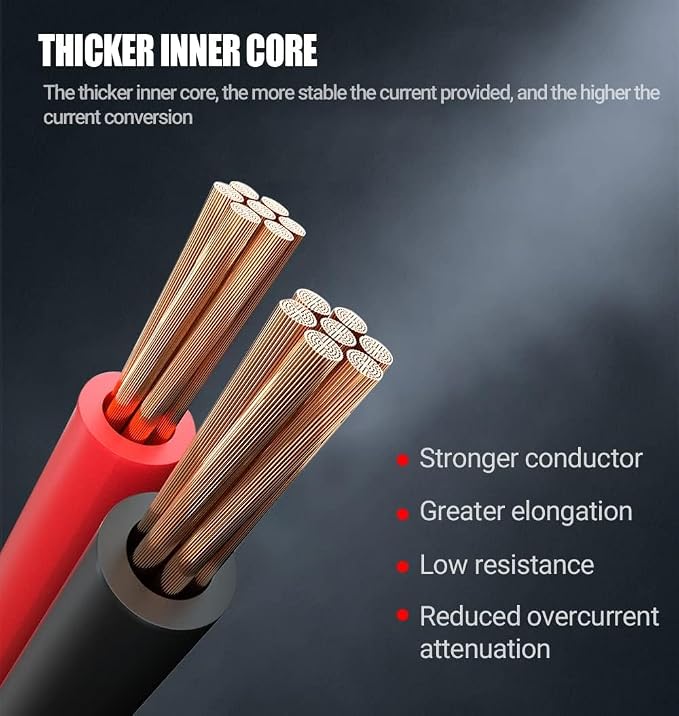 Jumper Cables Heavy Duty 1 Gauge 1GA 30 FT with Quick Connect Plugs Travel Bag for Truck SUV Car