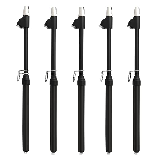MEANLIN MEASURE Black Double Straight Type Tire Pressure Gauge，Dual Head Air Pressure Gauge 5Pcs，Pressure Range 10-150 Psi(Suitable for Trucks, etc.