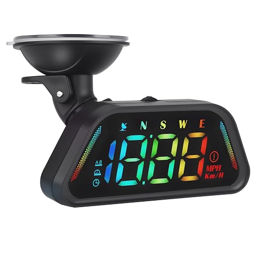 Color Digital Speedometer Heads Up Display for Vehicles,Multiple Color Options, Real-Time Speed, Auto Brightness, Overspeed Alert,360-degree Bracket,Plug and Play,Suitable for All Cars ﻿
