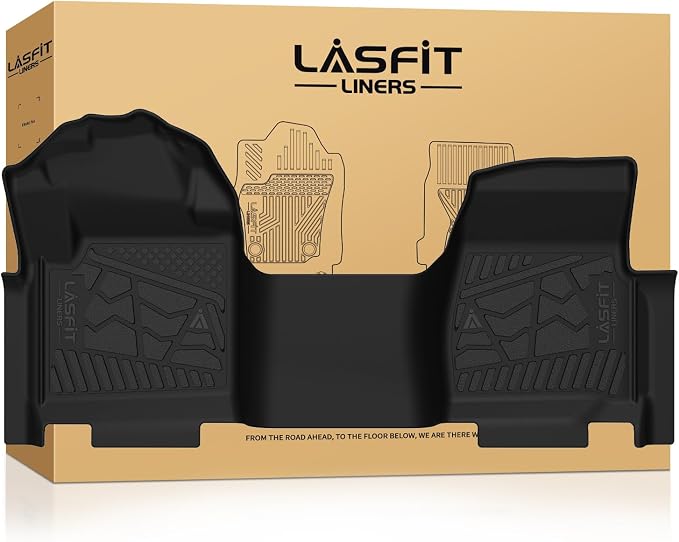 LASFIT Floor Mats for Ford F250 F350 F450 2017-2026 Regular Cab Front Bench Seat (Not Fit Row Bucket Seating) Vinly Floor Super Duty All Weather Protector TPE Car Floor Liner, only 1st, 1pcs Black