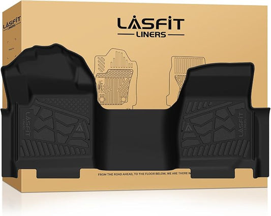 LASFIT Floor Mats for Ford F250 F350 F450 2017-2026 Regular Cab Front Bench Seat (Not Fit Row Bucket Seating) Vinly Floor Super Duty All Weather Protector TPE Car Floor Liner, only 1st, 1pcs Black