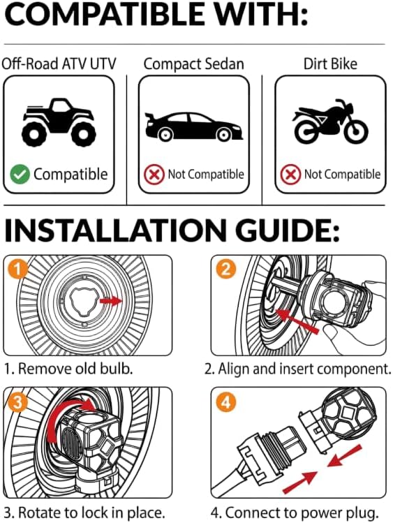 Termitor 9005 H11 Off Road Lights for Fog or Rain, Plug and Play, Pack of 2