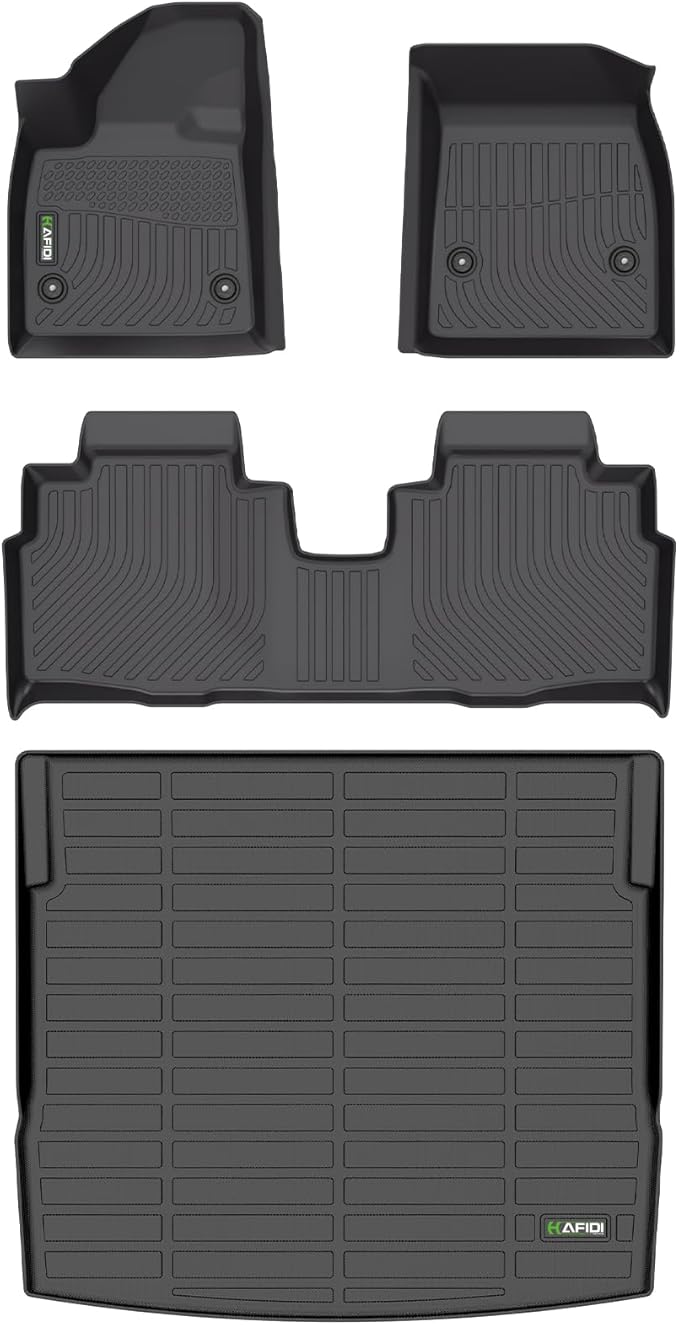 HAFIDI® Floor Mats & Cargo Liner Set Fit for 2025-2026 Cadillac optiq All Weather Protection TPE Anti-Slip Automotive Full Set Floor Liners Custom Accessories - Black