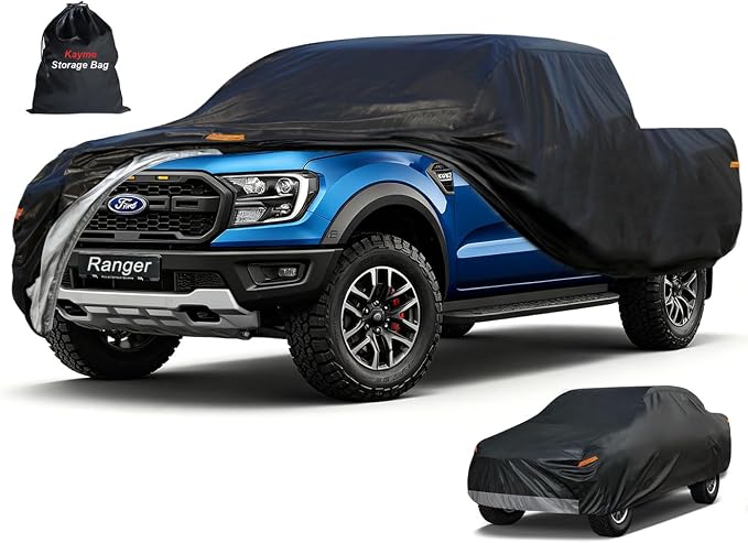 Kayme 7 Layers Truck Cover Fit Ford Ranger (2019-2025) Super Cab/Crew Cab Bed, Waterproof All Weather, Heavy Duty Outdoor Pickup Truck Cover Sun UV Rain Protection.