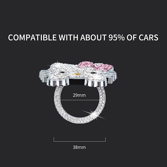 Bling Car Push to Start Button Cover Accessories, Cute Car Accessories for Women, Crystal Rhinestone Car Engine Start Stop Button Cover, Pink Car Decal for Women, Girly Car Decoration Interior Sticker