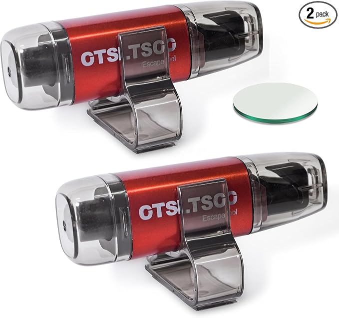 Window Breaker Seatbelt Cutter, Car Safety Hammer Life Escape Tool 2-in-1 Portable, 2 Pack Automotive Emergency Glass Breaker, Red