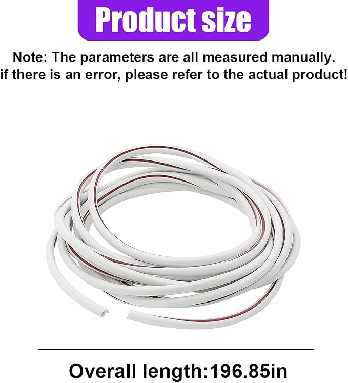 16Ft (5M) Car Door Edge Protector (White-5M) | Self-Adhesive Scratch Resistant U Shape Door Edge Guard Decoration, Anti-Collision Car Door Trim Strip for Truck, SUV, Sedan