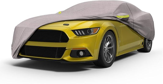 Seal Skin Covers Waterproof Car Cover for Sedan, All Weather UV Protection, Windproof Straps, Dustproof, Soft Cotton Lining, Outdoor Automobile Cover with Mirror Pockets(186"-193" L X 59" H)