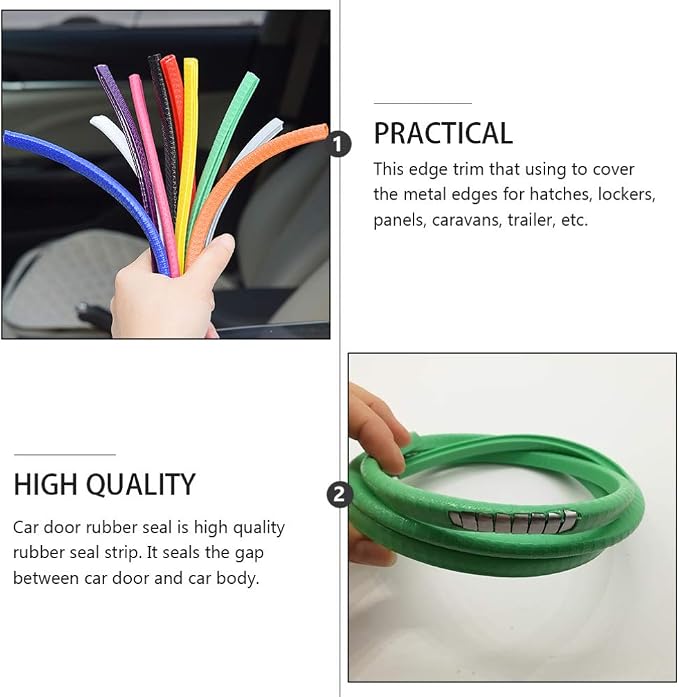Garneck Car Door Protector Edge Guards Rubber U Shape Edge Trim Seal Strips Protector Car Door Edge Protection for Car Auto Vehicle 10M