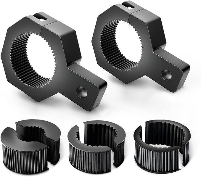 Nilight 90023B 2-Pack (Standard) Mounting Bracket Kit LED Off-Road Light Vertical Bar Tube Clamp Roof Roll Cage Holder,2 Years Warranty,Black