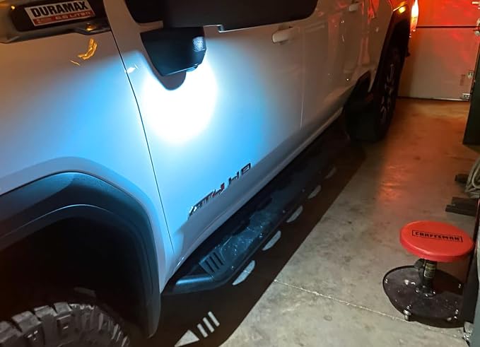 iJDMTOY Ice Blue 18-SMD Full LED Under Side Mirror Puddle Lights Compatible With 2007-2014 Chevrolet Avalanche Silverado Suburban/Tahoe, GMC Sierra Yukon, Cadillac Escalade, etc