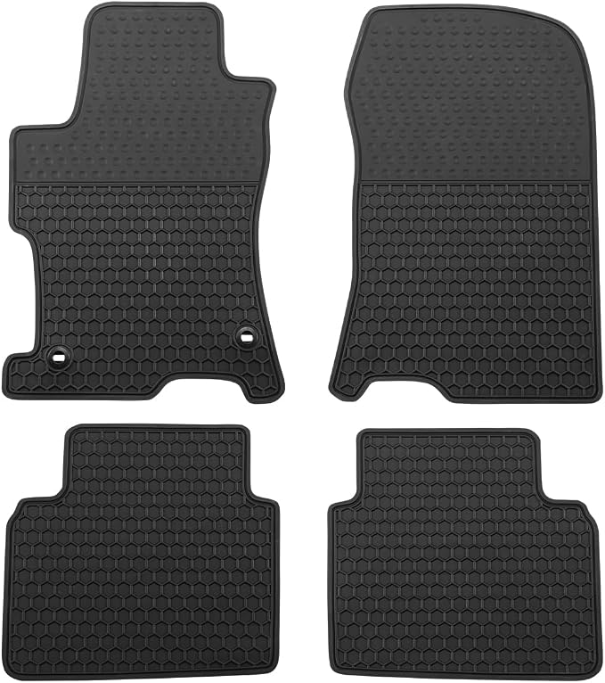 Car Floor Mats Custom Fit for Honda Accord 2008-2012 BlackRubber Auto Liner Mats All Weather Protection Odorless