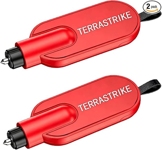 Car Escape Tool, Car Glass Window Breaker Key Chain (Red 2PCS) | Durable and long-lasting