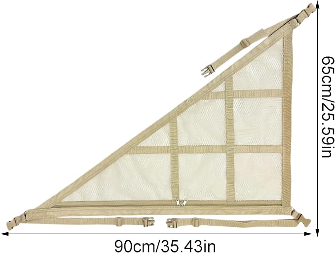 Overhead Mesh Organizer – Car Ceiling Cargo Net, Triangle Roof Storage Pocket | Travel Car Interior Mesh Luggage Net, Double-Layer Ceiling Storage Solution for Camping, Road Trips, Vacations