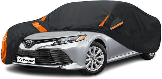 10-Layer for Toyota Camry Car Cover Waterproof All Weather for Automobiles, Outdoor Full Cover Soft Cotton Lining Rain Snow UV Protection with Door Zipper, Fit for Toyota Camry 1996-2025