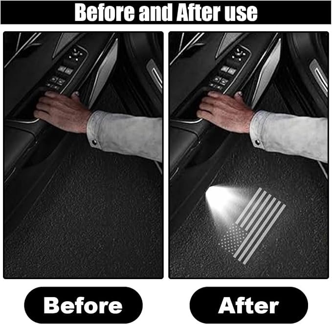 2PCS Car Door Lights Logo Projector, Wireless Car Door Logo Light, LED Welcome Courtesy Light Ghost Shadow Projector Lamp, Holeless Magnet Sensor Light Accessories