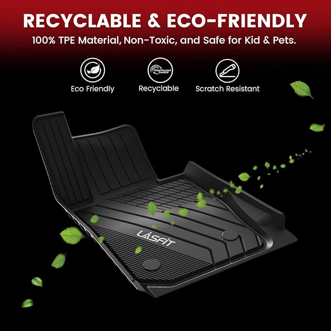 LASFIT Floor Mats Fit for BMW X7 2019-2025 2026 7 Seaters, Custom Fit TPE All Weather Waterproof Floor Mat Front & Rear Rows Car Liners for xDrive40i xDrive50i M50i M60i, Black