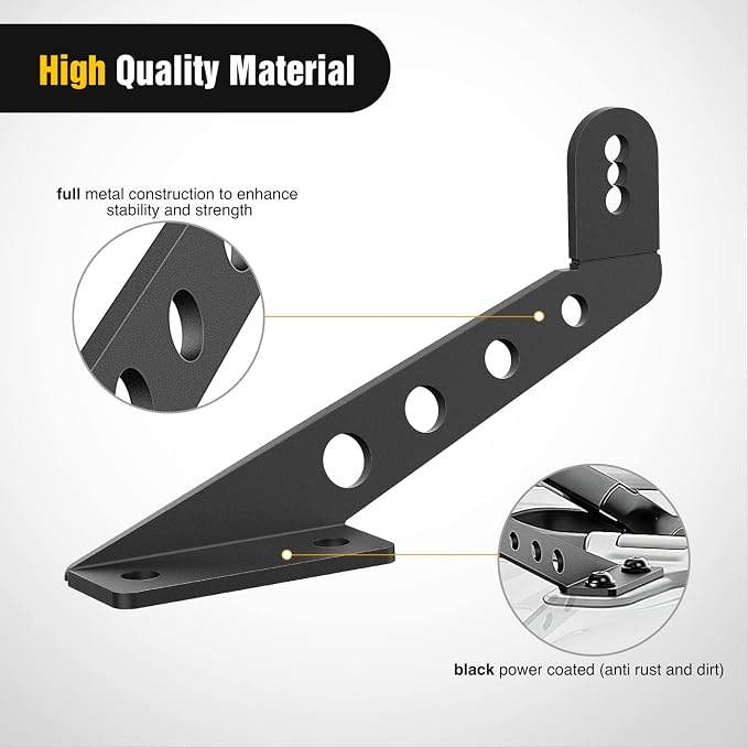 Nilight 2PCS Hood Straight Light Brackets 32 Inch LED Light Bar 2018 2019 2020 2021 2022 2023 2024 2025 2026 Wrangler JL JLU Gladiator JT