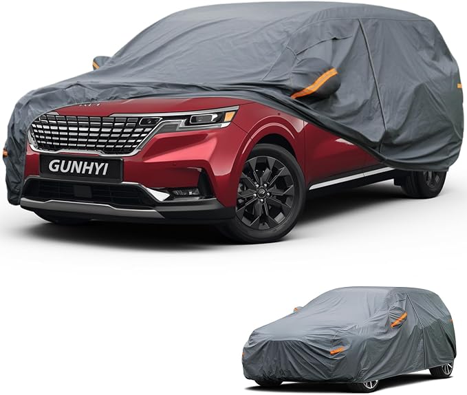 GUNHYI Premium Car Cover Custom Fit Kia Carnival, 16 Layers Heavy Duty Car Cover Waterproof All Weather with Zipper Door for Sun Rain Snow Dust Uv Protection