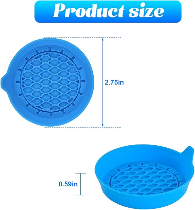 Zpana 4PCS Car Cup Holder Coasters, Silicone Non-Slip Vehicle Cup Recessed Mats, Sift-Proof Automotive Interior Drink Insert Decor Accessories, Universal for SUV, Sedan, Truck (Sky Blue)