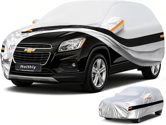 10 Layers SUV Car Cover Waterproof All Weather for Automobiles,100% Waterproof Outdoor Car Covers Rain Snow UV Protection. Custom Fit for Hyundai Kona,Kia Soul,Audi Q2,Chrysler PT Cruiser,etc