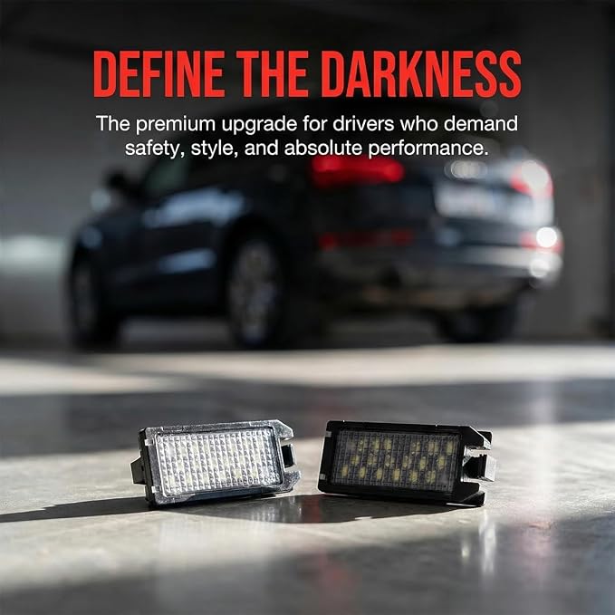 2PCS Car LED License Plate Light, OEM# 68228930AA Vehicle Tag Light Assembly, Automotive Exterior License Plate Lamp Replacement, Compatible with Levante Compass Viper