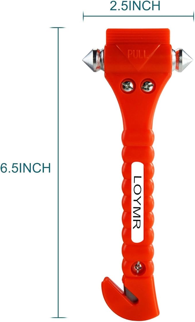 4 PCS Car Safety Hammer,with Car Window Glass Hammer Breaker and Safety Seat Belt Cutter 2-in-1 Emergency Escape Tool, Survival Kit Red