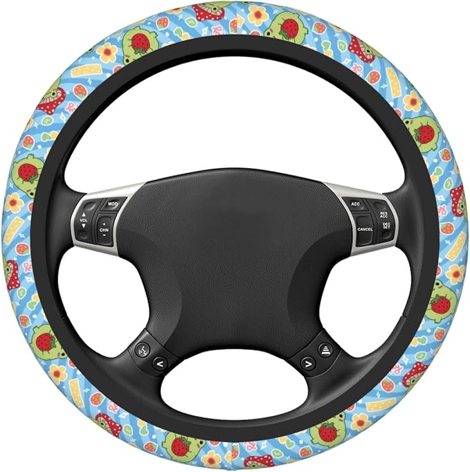 Happy Frog Elastic Steering Wheel Cover Non-Slip Breathable Steering Wheel Protector Fit Auto, SUVs, Truck