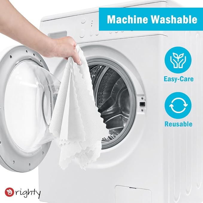 Orighty Microfiber Cleaning Cloth Bulk, 50 Pack Shop Towels 12x12 in, White | Reusable Microfiber Towels for Cars, Shop Rags, Multi-Purpose Lint Free Cleaning Rags for Home & Kitchen