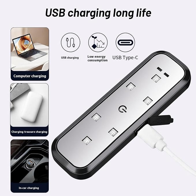 Car LED Door Lights Projector 7 Color Wireless Door Warning Lights USB Welcome Door Sill Courtesy Projection Magnetic Auto Sensing Ambient Puddle Lights (2Pcs)
