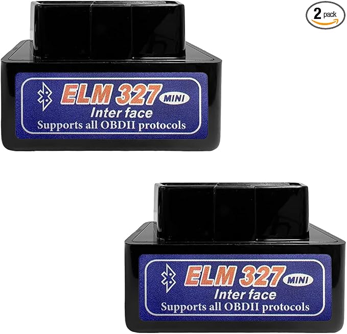 KVAEY 2 PCS OBDII Car Auto Diagnostic Scanner, ELM327 Automotive Bluetooth Scan Tool and Code Reader, Professional Car Bluetooth Engine Fault Code Reader, Universal Car Accessories (Black & Blue)