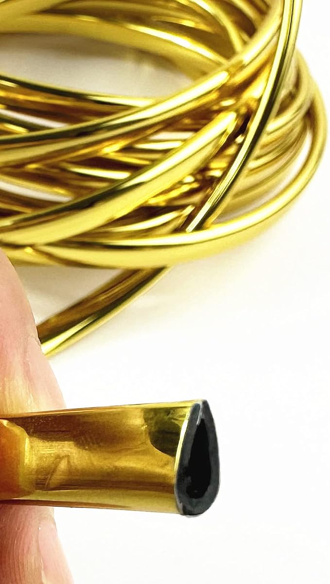 15 Feet Gold Door Front Rear Lip Edge Overlay Molding Guard Protection Decoration Stripe Trim D.I.Y. FIT