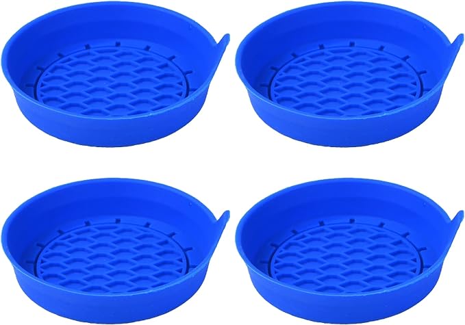 4PCS Car Cup Holder Coasters, Silicone Non-Slip Vehicle Cup Recessed Mats, Sift-Proof Automotive Interior Drink Insert Decor Accessories, Universal for SUV, Sedan, Truck (Blue)