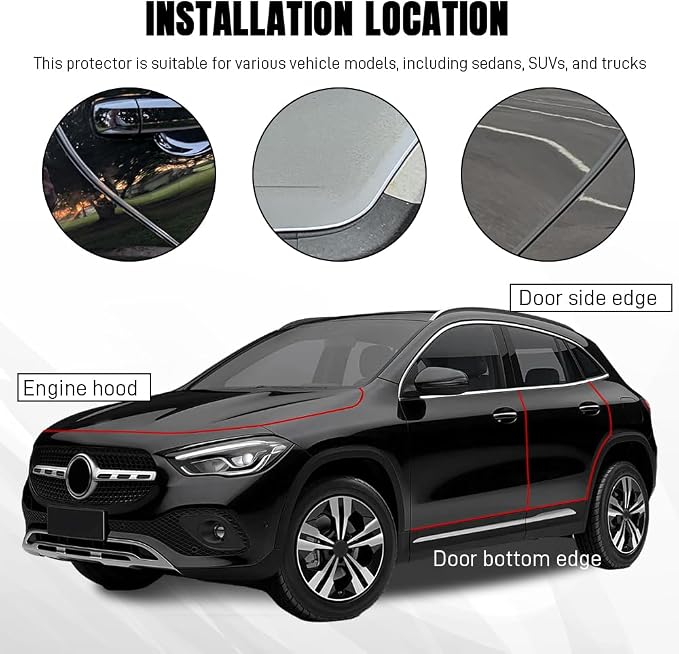 Car Door Edge Guards, Car Door Protector, 16Ft Rubber Seal Protector U Shape Edge Trim, Anti-Collision Auto Door Entry Guard Protective Strip Universal for Most Vehicles (Transparent, 5M)