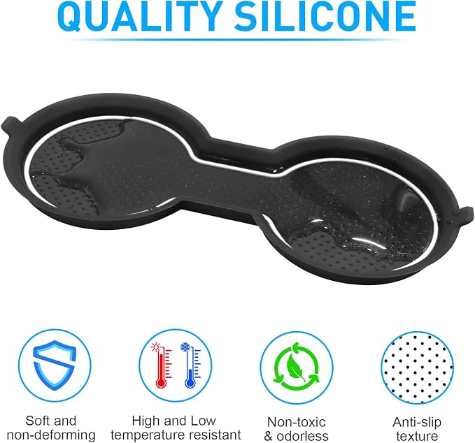 for Tesla Model 3 Accessories 2021-2023 Model Y 2021-2024 2025 Cup Holder Inserts Center Console Liner Coasters Mat Pad Interior Decoration 3D Silicone (White Trim, 3 pcs)