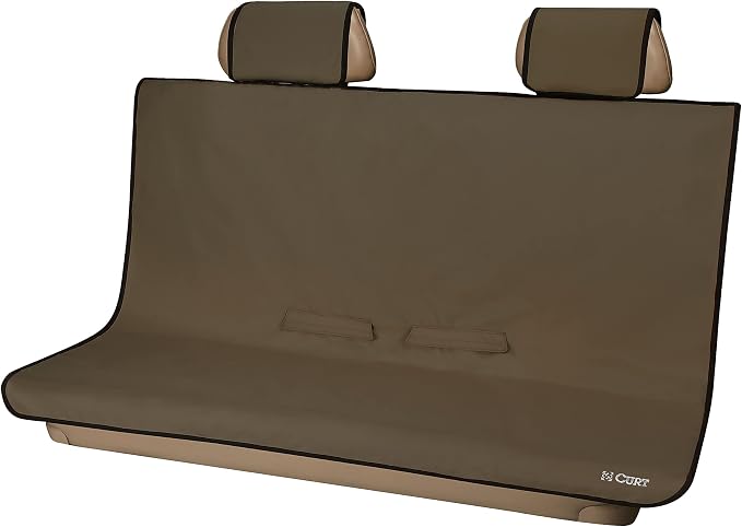 CURT 18512 Seat Defender 58-Inch x 55-Inch Brown Waterproof Universal Bench Car Seat Cover Protector