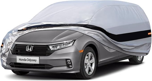 10 Layers Minivan Car Cover Custom Fit for Honda Odyssey (1999-2024) Waterproof All Weather for Automobiles, Outdoor Full Cover Rain Sun UV Protection.Silver