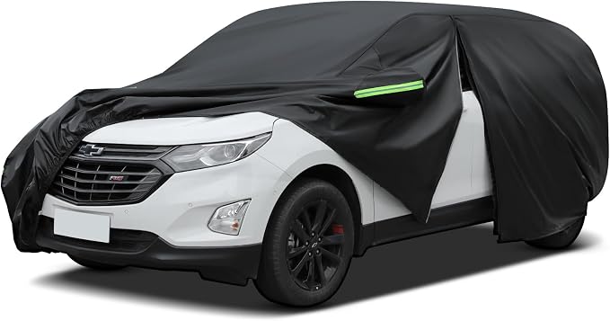 Sailnovo Heavy Duty SUV Car Cover Universal Fit Up to 181" inch Waterproof All Weather Protection Zipper Access for Chevrolet,Mazda Outdoor Snow Sun UV Shield