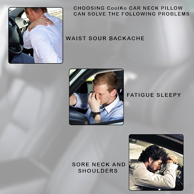 Car Headrest Neck Pillow Support Memory Foam Ergonomic Design Accessory for Driving Seat Fatigue Relief Compatible with Model S X 3 Y & Cybertruck - 1 Piece
