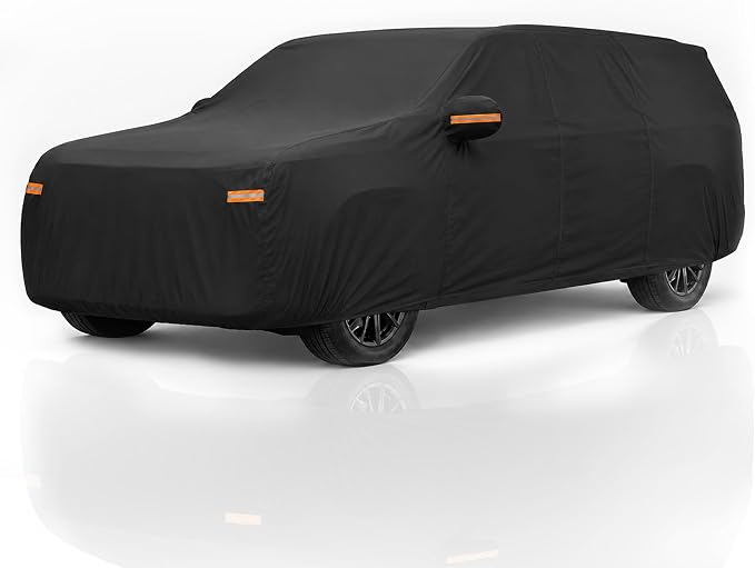 X AUTOHAUX Car Cover for Cadillac Escalade 2015-2024 210D-PU Outdoor Full Car Cover All Weather with Door Zipper for Waterproof Windproof Sun Rain Snow Protection