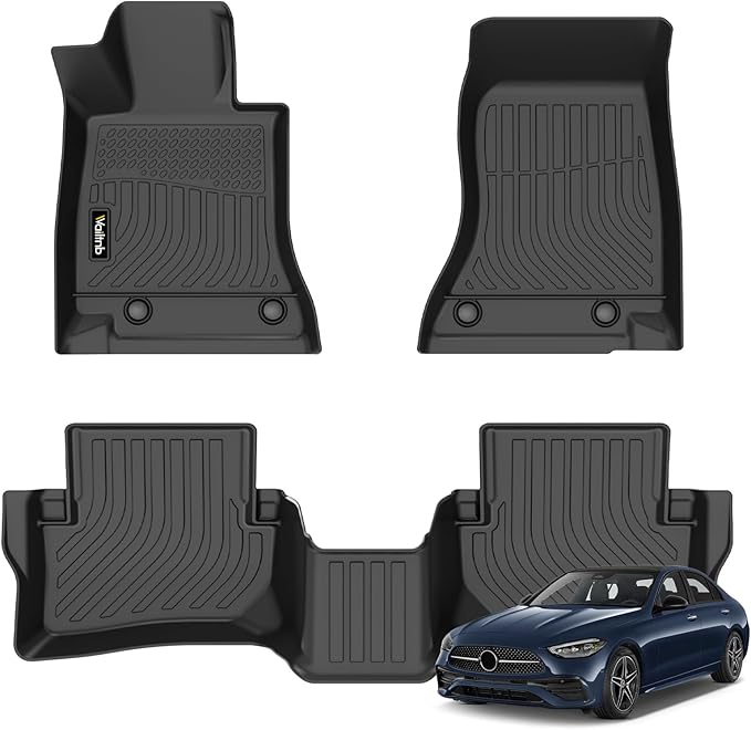 Wailtnb-Mats for Mercedes Benz C Class 2022-2026 (Fit Sedan Only) C300/C43 AMG/C63 AMG S E 4-Door Floor Mat All Weather Floor Liner Car Mat for Benz C Class Custom Fit Automotive Full Set Accessories