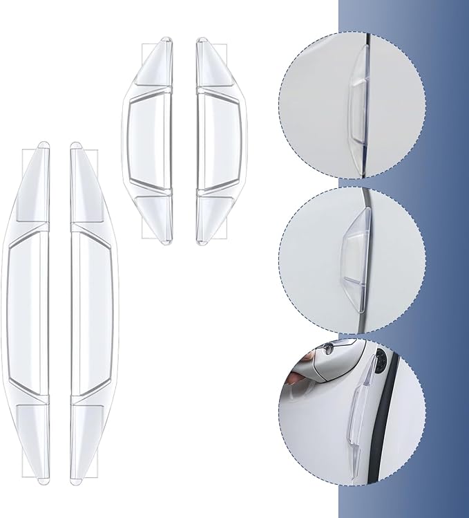 4 PCS Car Door Edge Guards, Invisible Car Doors Anti-Collision Strips, Anti-Scratch Auto Door Edge Trim Strip with Airbag-Style Protection, Universal for Most Cars (Transparent)