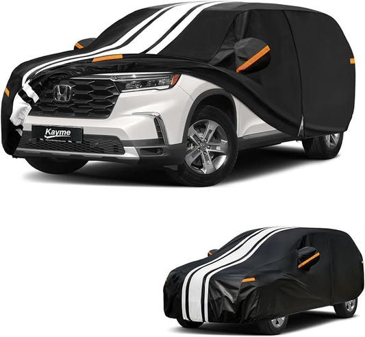 Kayme Heavy Duty Car Cover Custom Fit for Honda Pilot (2002-2026) Waterproof All Weather for Automobiles, Gift with Tape/Towel, Outdoor Full Exterior Cover Rain Snow Sun UV Protection.