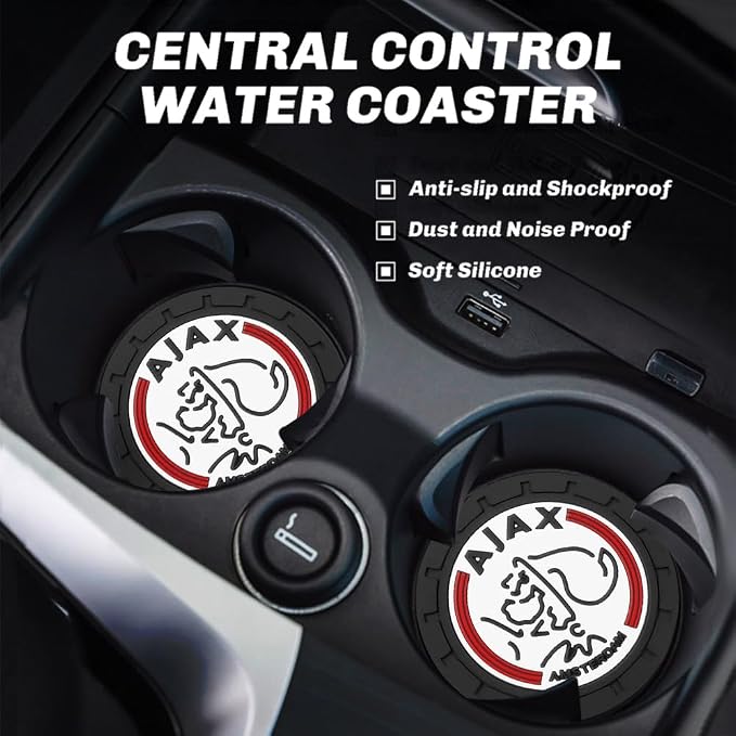 Cup Holder Insert Coaster for AFC AJAX UEFA UCL Fans,Anti Slip Car Cup Coaster Interior Accessories