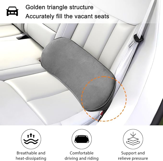 Zpana Car Lumbar Support Pillow, Memory Foam Vehicle Seat Lower Back Support Cushion for Back Pain Relief & Sciatica, Comfortable Auto Driver Seat Pad, Universal for Vehicles (Dark Gray)