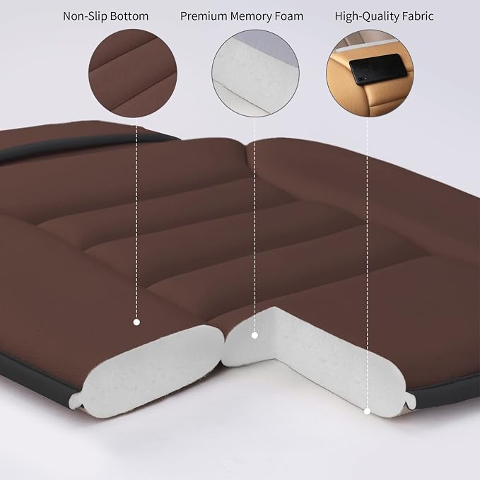 Lofty Aim Car Seat Cushion for Driving, Memory Foam Driver Seat Cushion | Car Seat Cushion for Long Driving, Automotive Seat Cushion for Pain Relief, Car Seat Pillow Fits Vehicles, Office, Brown