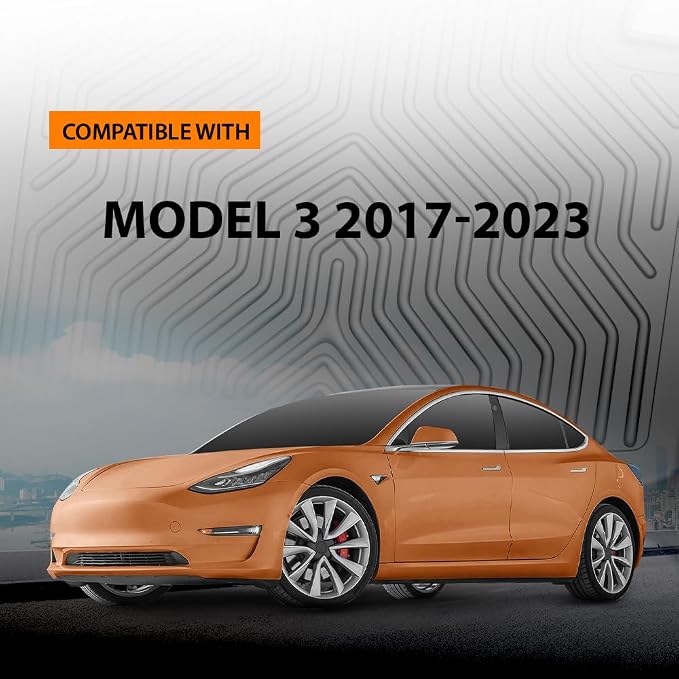 G-PLUS TPE Floor Mats & Cargo Liner Fit for Tesla Model 3 2017-2023,4PCS | All Weather Protection,Custom Fit Model 3 2017-2023 Floor Liner Accessories,Non-Slip,TPE Full Coverage,1st & 2nd &3rd Row