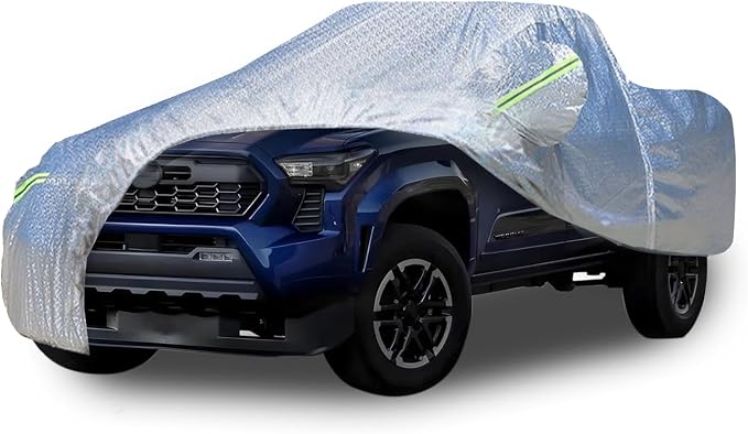 5 Layers Waterproof Car Covers for Trucks All Weather Season UV Protection Rainproof Outdoor Full Cover Universal Fit Truck Length Up to 242", Max Cab Length 146"